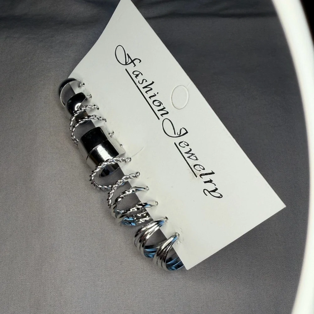 Fashion Jewelry Silver Hoop‎ Earring Set